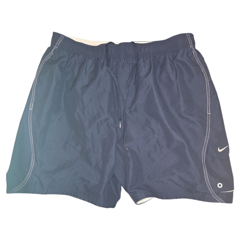 Nike Mens Navy Blue Swim Trunks Cargo Pocket Board Shorts XL